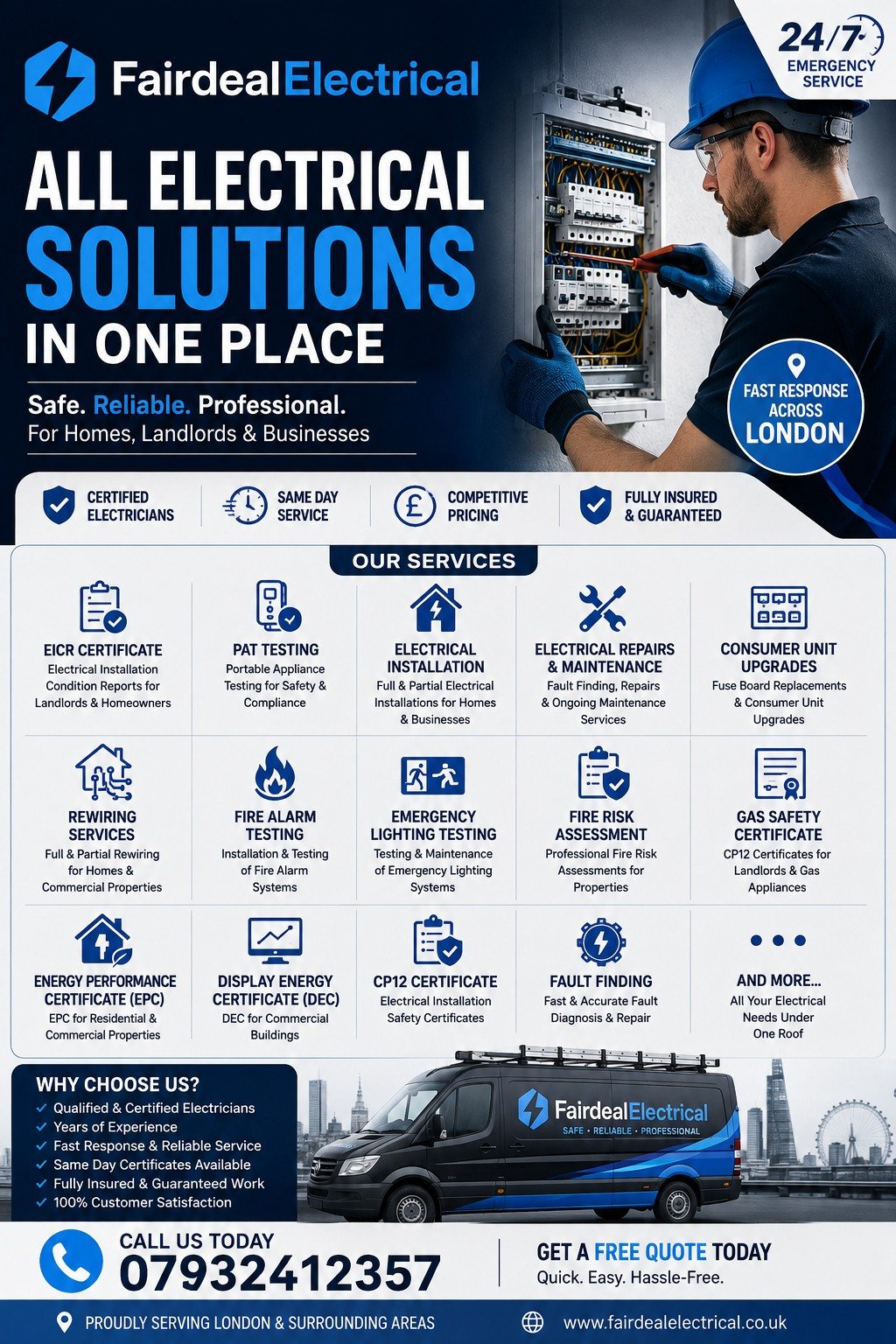 Electrical Safety Certificates London | Fairdeal Electrical